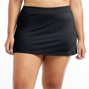L.L.Bean Swim Skirt Women 18W Plus Black NWT SunSmart UPF 50+ Lycra Xtra Life